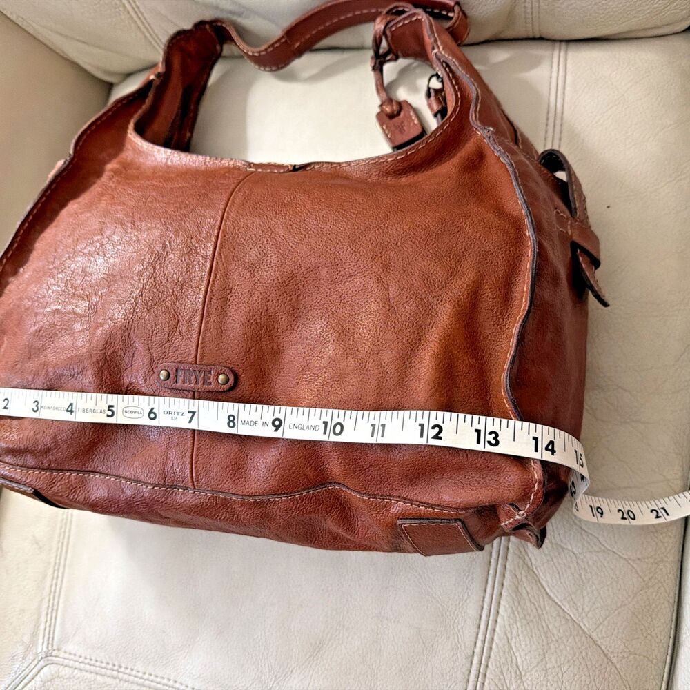 Frye Artisan Leather Hobo Bag Rustic Western Distressed Boho Whiskey NWT - Picture 4 of 16